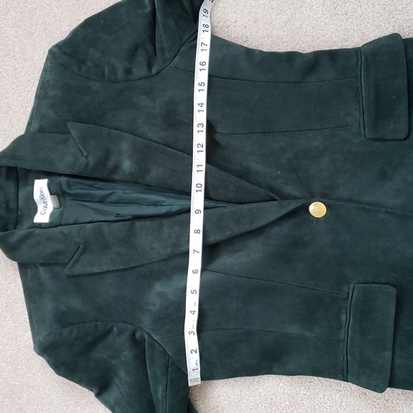 Calvin Klein Velvet Green Blazer - Picture 5 of 8
